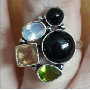 Sterling Multi Gemstone Ring